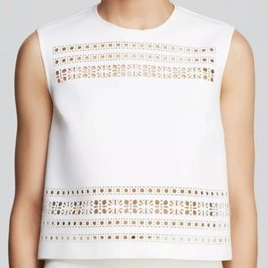 Clover Canyon White Laser-Cut Neoprene Top